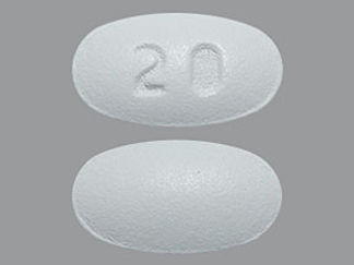 This is a Tablet imprinted with 20 on the front, nothing on the back.