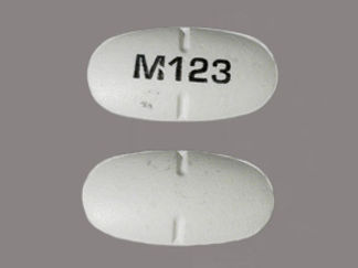 This is a Tablet imprinted with M123 on the front, nothing on the back.