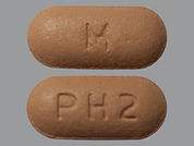 Prasugrel Hcl: This is a Tablet imprinted with M on the front, PH2 on the back.