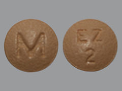 This is a Tablet imprinted with M on the front, EZ 2 on the back.