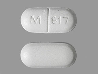 This is a Tablet imprinted with M 617 on the front, nothing on the back.