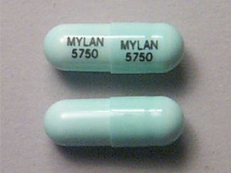 Esto es un Cápsula imprimido con MYLAN 5750 en la parte delantera, MYLAN 5750 en la parte posterior, y es fabricado por None.