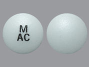 Acamprosate Calcium: This is a Tablet Dr imprinted with M  AC on the front, nothing on the back.