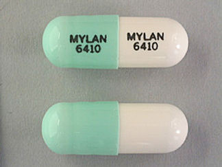 Esto es un Cápsula imprimido con MYLAN 6410 en la parte delantera, MYLAN 6410 en la parte posterior, y es fabricado por None.