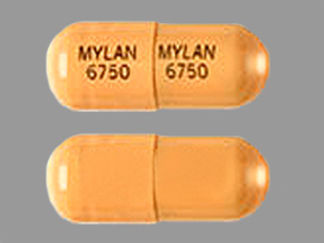 Esto es un Cápsula imprimido con MYLAN  6750 en la parte delantera, MYLAN  6750 en la parte posterior, y es fabricado por None.