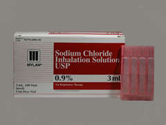 Esto es un Vial Nebulizador incoloro imprimido con nada en la parte delantera, nada en la parte posterior, y es fabricado por MYLAN.