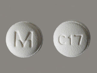 This is a Tablet imprinted with M on the front, C17 on the back.