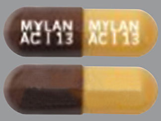 Esto es un Cápsula imprimido con MYLAN  AC I 13 en la parte delantera, MYLAN  AC I 13 en la parte posterior, y es fabricado por None.