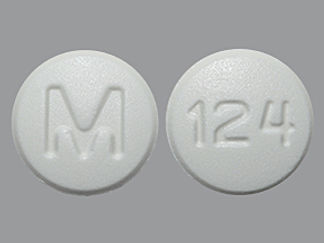 This is a Tablet imprinted with M on the front, 124 on the back.