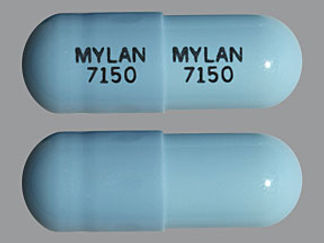 This is a Capsule imprinted with MYLAN  7150 on the front, MYLAN  7150 on the back.