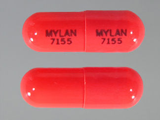 Esto es un Cápsula Delayed And Er imprimido con MYLAN  7155 en la parte delantera, MYLAN  7155 en la parte posterior, y es fabricado por None.