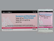 Desogestr-Eth Estrad Eth Estra: This is a multi-color (3) round Tablet imprinted with 232 or 294 or 233 on the front, nothing on the back, and is manufactured by MYL-VIA/XIROMED.
