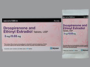 Drospirenone-Ethinyl Estradiol: Esto es un Tableta imprimido con 246 or 303 en la parte delantera, nada en la parte posterior, y es fabricado por None.