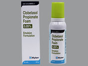 Clobetasol Emulsion: This is a Foam imprinted with nothing on the front, nothing on the back.