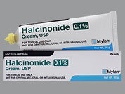 Halcinonide: Esto es un Crema imprimido con nada en la parte delantera, nada en la parte posterior, y es fabricado por None.