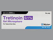 Tretinoin Microsphere: This is a Gel imprinted with nothing on the front, nothing on the back.