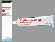 Erythromycin: Esto es un Gel imprimido con nada en la parte delantera, nada en la parte posterior, y es fabricado por None.