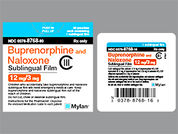 Buprenorphine-Naloxone: This is a Film Medicated imprinted with B12/N on the front, nothing on the back.