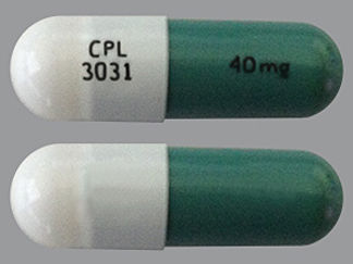 This is a Capsule imprinted with CPL  3031 on the front, 40 mg on the back.