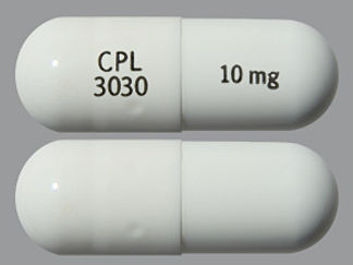 Esto es un Cápsula imprimido con CPL  3030 en la parte delantera, 10 mg en la parte posterior, y es fabricado por None.