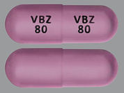 Ingrezza: This is a Capsule imprinted with VBZ  80 on the front, VBZ  80 on the back.