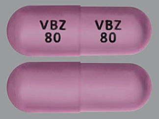 This is a Capsule imprinted with VBZ  80 on the front, VBZ  80 on the back.