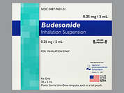 Budesonide: Esto es un Ampul Para Nebulización imprimido con nada en la parte delantera, nada en la parte posterior, y es fabricado por NEPHRON CORP.