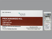 Procainamide Hcl: Esto es un Vial imprimido con nada en la parte delantera, nada en la parte posterior, y es fabricado por None.