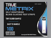 True Metrix Glucose Test Strip: This is a Strip imprinted with nothing on the front, nothing on the back.