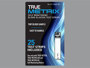 True Metrix Glucose Test Strip: Esto es un Tira imprimido con nada en la parte delantera, nada en la parte posterior, y es fabricado por None.