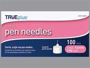 Trueplus Pen Needle: This is a Needle Disposable imprinted with nothing on the front, nothing on the back.