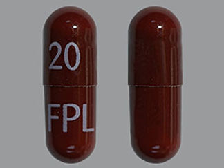 This is a Capsule imprinted with 20 on the front, FPL on the back.