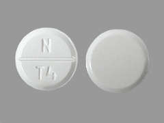 This is a white round Tablet Er 24 Hr imprinted with N  T4 on the front, nothing on the back, and is manufactured by WESTMINSTER PHA.