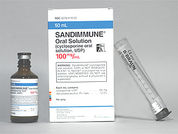 Sandimmune: Esto es un Solución Oral imprimido con nada en la parte delantera, nada en la parte posterior, y es fabricado por None.