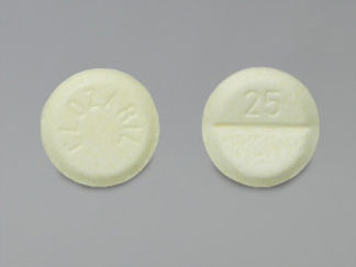 This is a Tablet imprinted with CLOZARIL on the front, 25 on the back.