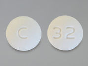 Sumatriptan Succinate: This is a Tablet imprinted with C on the front, 32 on the back.