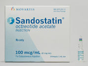 Sandostatin: This is a Ampul imprinted with nothing on the front, nothing on the back.