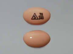 Esto es un Cápsula rosado oval imprimido con logo and 78  240 en la parte delantera, nada en la parte posterior, y es fabricado por NOVARTIS.