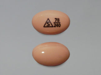 This is a Capsule imprinted with logo and 78  240 on the front, nothing on the back.
