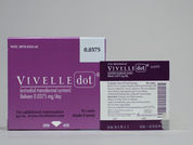 Vivelle- Dot: Esto es un Parche Transdérmico Semisemanal imprimido con Vivelle-Dot  0.0375 mg/day en la parte delantera, nada en la parte posterior, y es fabricado por None.