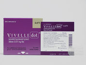 Vivelle- Dot: Esto es un Parche Transdérmico Semisemanal imprimido con Vivelle-Dot  0.075 mg/day en la parte delantera, nada en la parte posterior, y es fabricado por None.