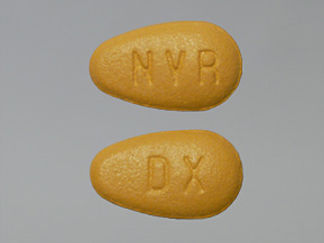 This is a Tablet imprinted with DX on the front, NVR on the back.