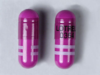 This is a Capsule imprinted with LOTREL  0364 on the front, nothing on the back.