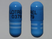 Lotrel: This is a Capsule imprinted with LOTREL  0379 on the front, nothing on the back.