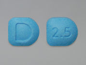 Focalin: This is a Tablet imprinted with D on the front, 2.5 on the back.