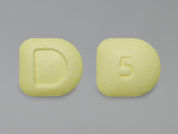 Focalin: This is a Tablet imprinted with D on the front, 5 on the back.