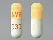 Focalin Xr: This is a Capsule Er Biphasic 50-50 imprinted with NVR on the front, D30 on the back.