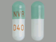 Focalin Xr: This is a Capsule Er Biphasic 50-50 imprinted with NVR on the front, D40 on the back.