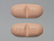 Trileptal: This is a Tablet imprinted with TF TF on the front, CG CG on the back.