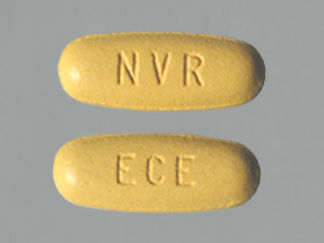 This is a Tablet imprinted with NVR on the front, ECE on the back.